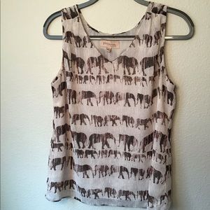 Elephant Print Tank Top - S